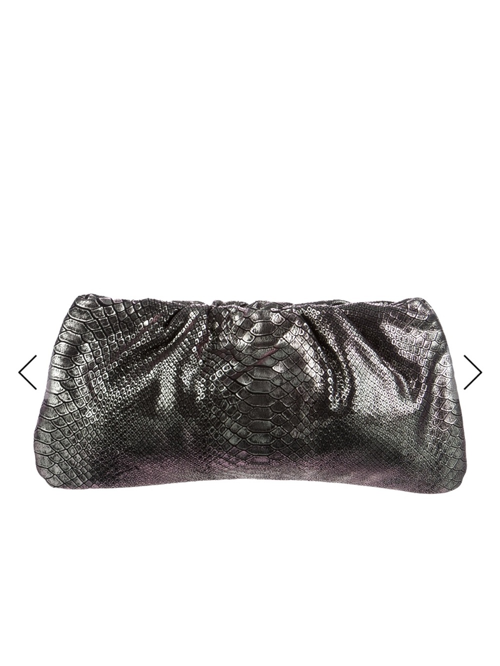 Calypso St. Barth Metallic Pewter Textured Clutch